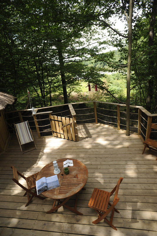 Cabane de la Digue - sa grande Terrasse et la vue sur l'étang