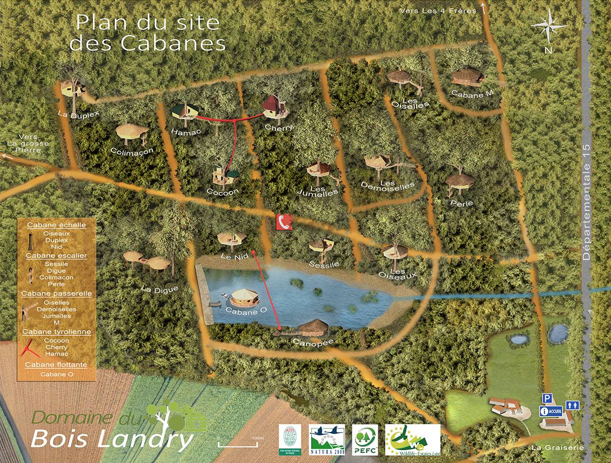 Plan domaine cabanes dans arbres